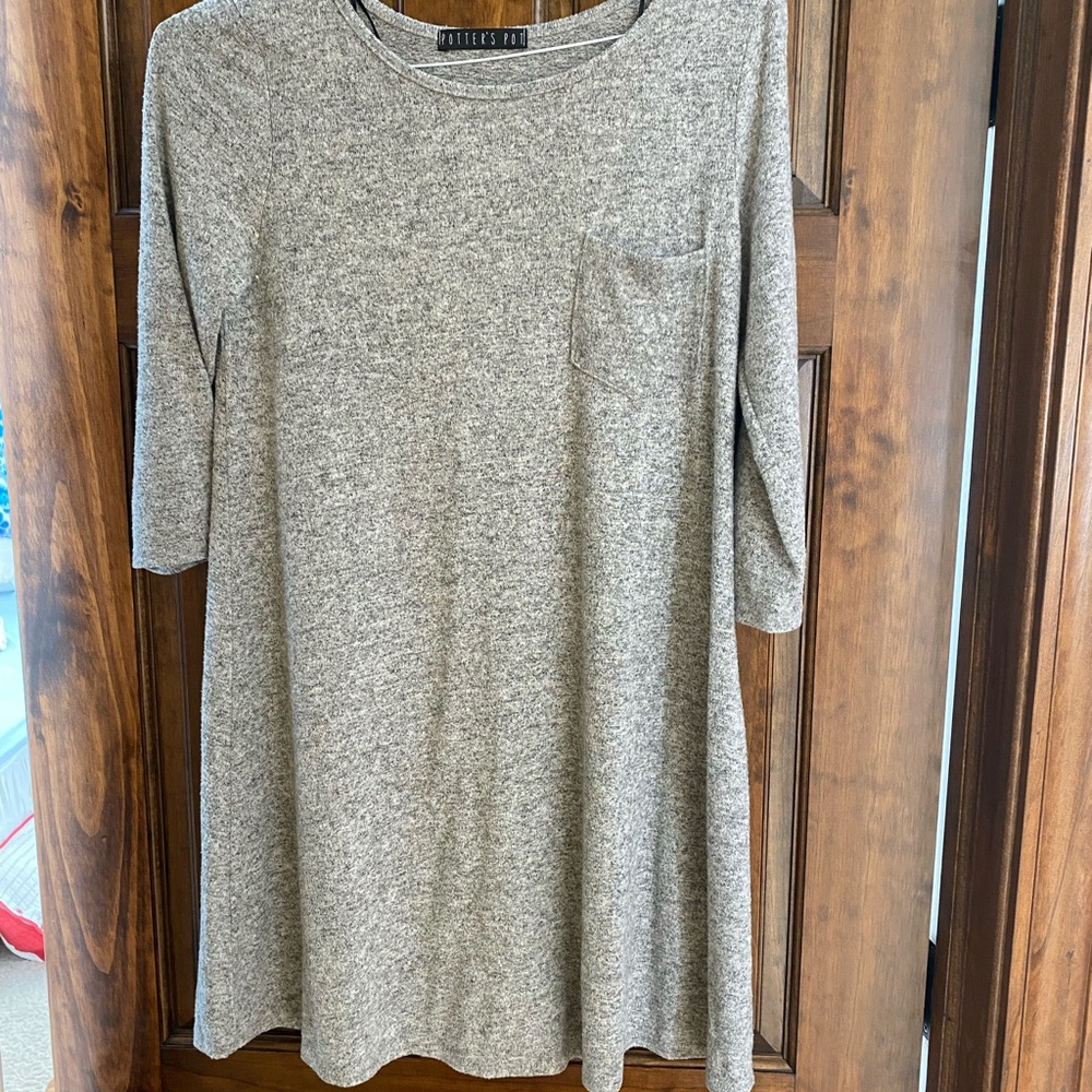 Grey 3/4 sleeve dress
